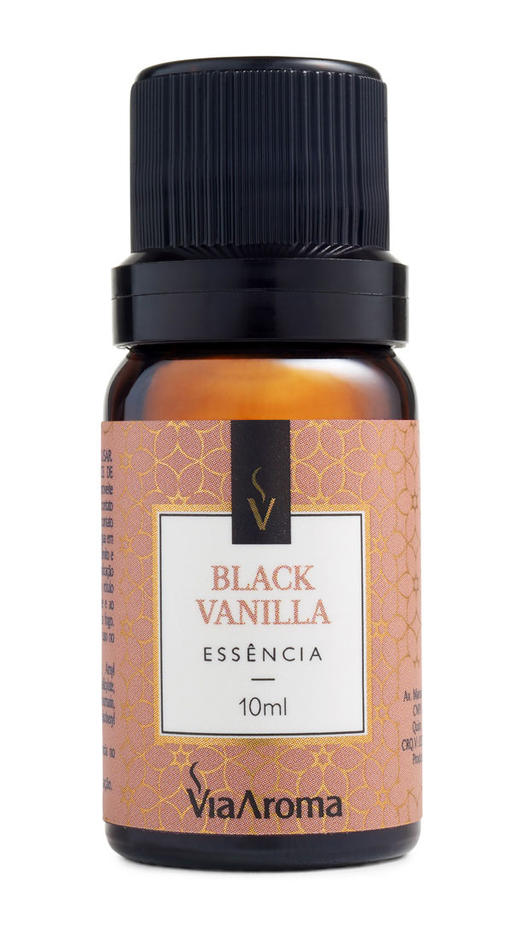 Embalagem de Essência 10ml Clássica Black Vanilla, da marca Via Aroma
