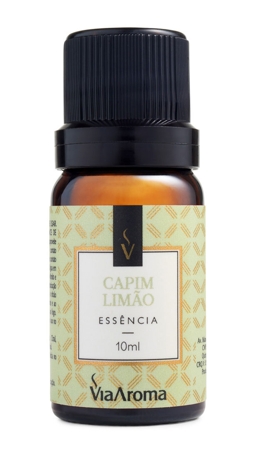 Embalagem de Essência 10ml Clássica Capim Limão, da marca Via Aroma
