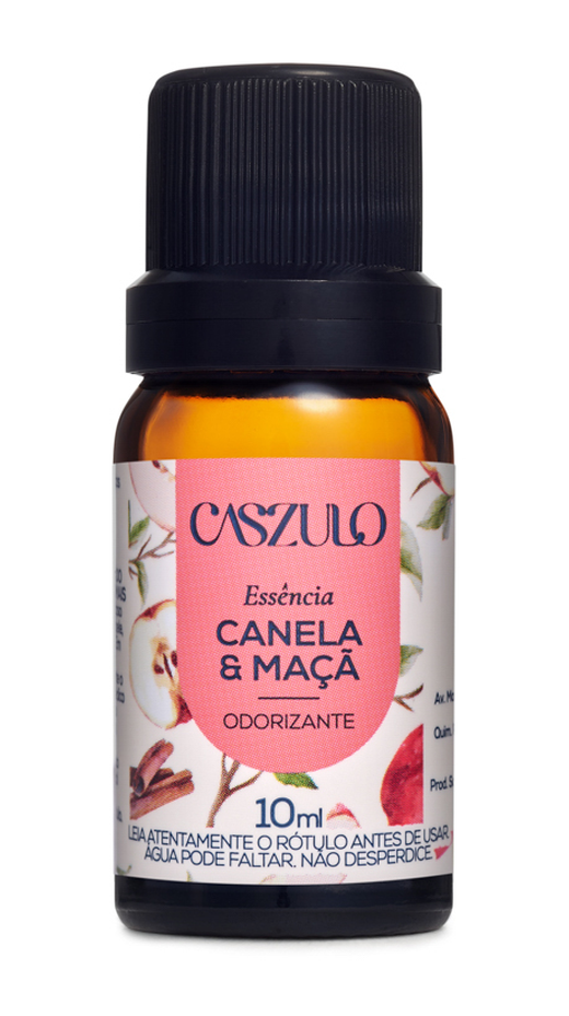 Embalagem de Essência Caszulo 10ml Canela e Maçã, da marca Via Aroma