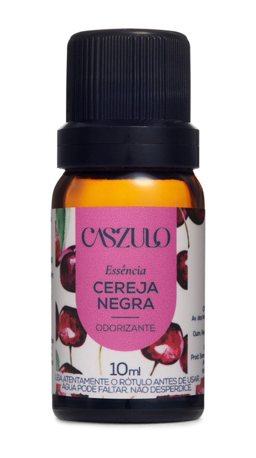 Embalagem de Essência Caszulo 10ml Cereja Negra, da marca Via Aroma