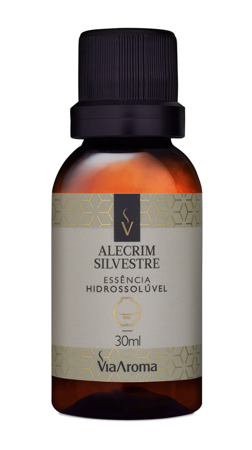 Embalagem de Essência Hidrossolúvel 30ml Alecrim Silvestre, da marca Via Aroma