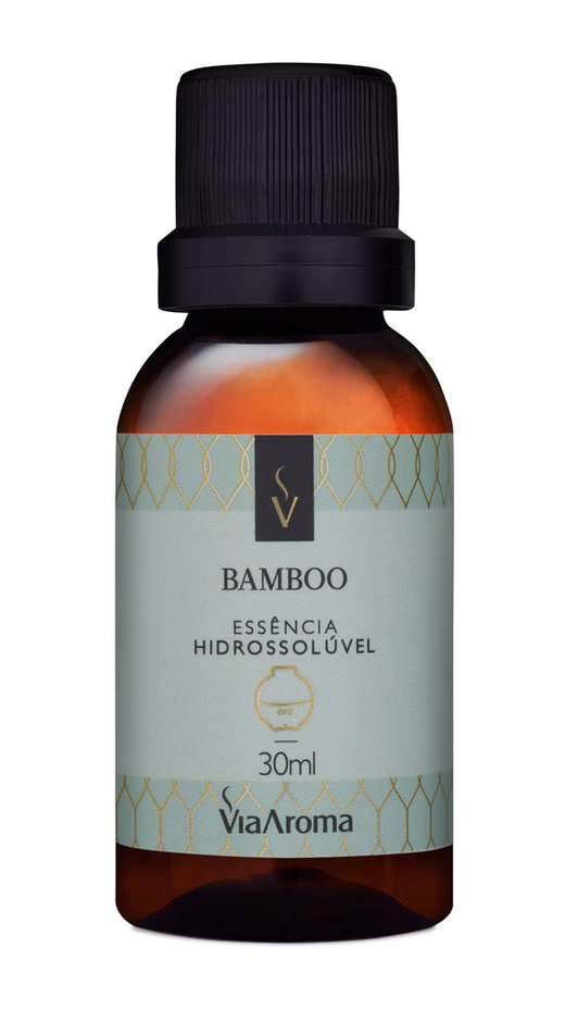 Embalagem de Essência Hidrossolúvel 30ml Bamboo, da marca Via Aroma
