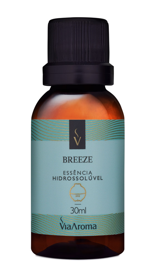 Embalagem de Essência Hidrossolúvel 30ml Breeze, da marca Via Aroma