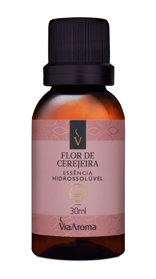 Embalagem de Essência Hidrossolúvel 30ml Flor de Cerejeira, da marca Via Aroma