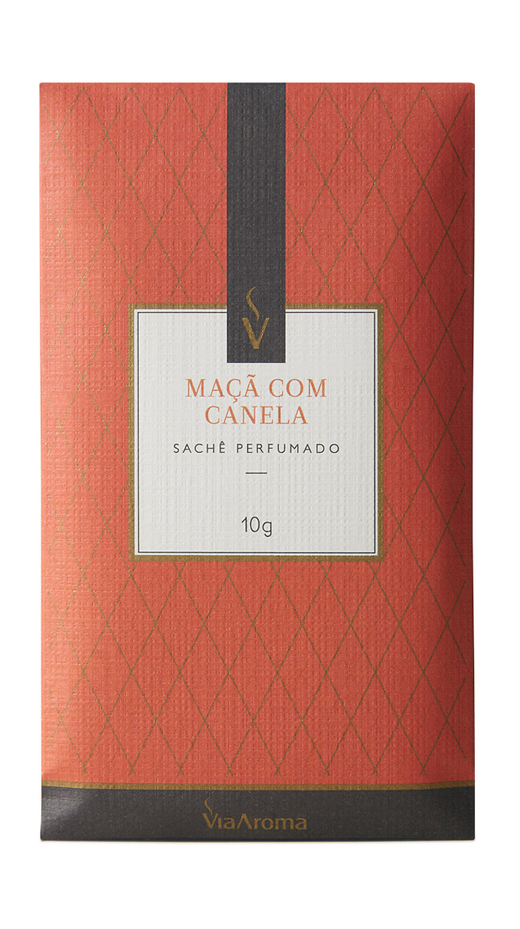 Embalagem de Sachê 10g Clássica Maçã com Canela, da marca Via Aroma