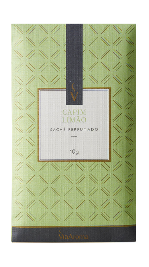Embalagem de Sachê 10g Clássica Capim Limão, da marca Via Aroma