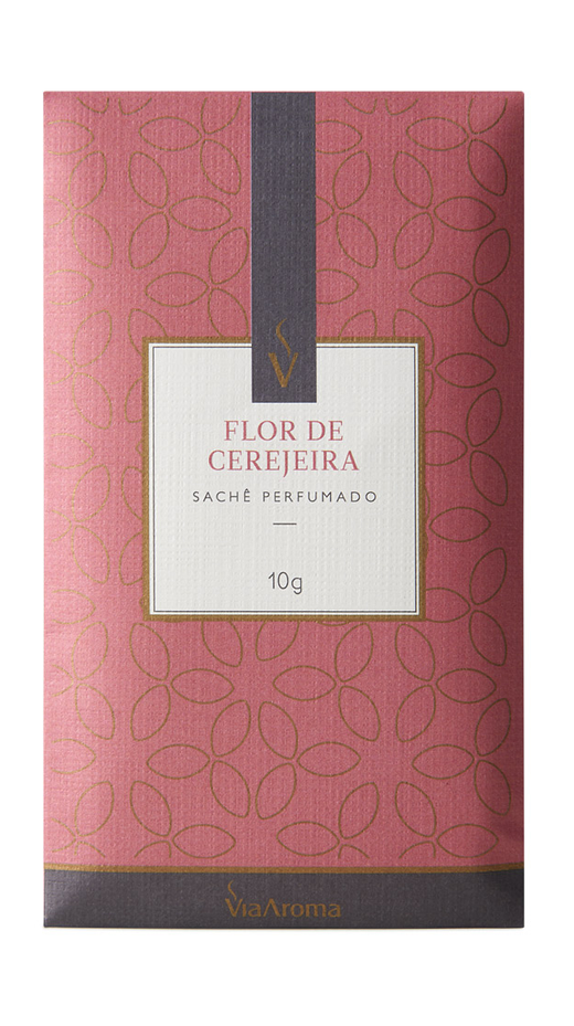 Embalagem de Sachê 10g Clássica Flor de Cerejeira, da marca Via Aroma