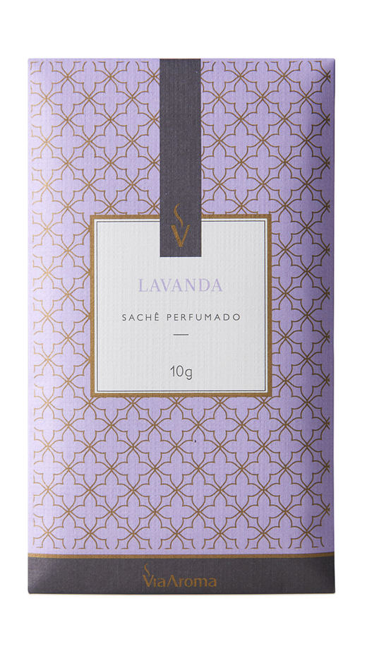 Embalagem de Sachê 10g Clássica Lavanda, da marca Via Aroma