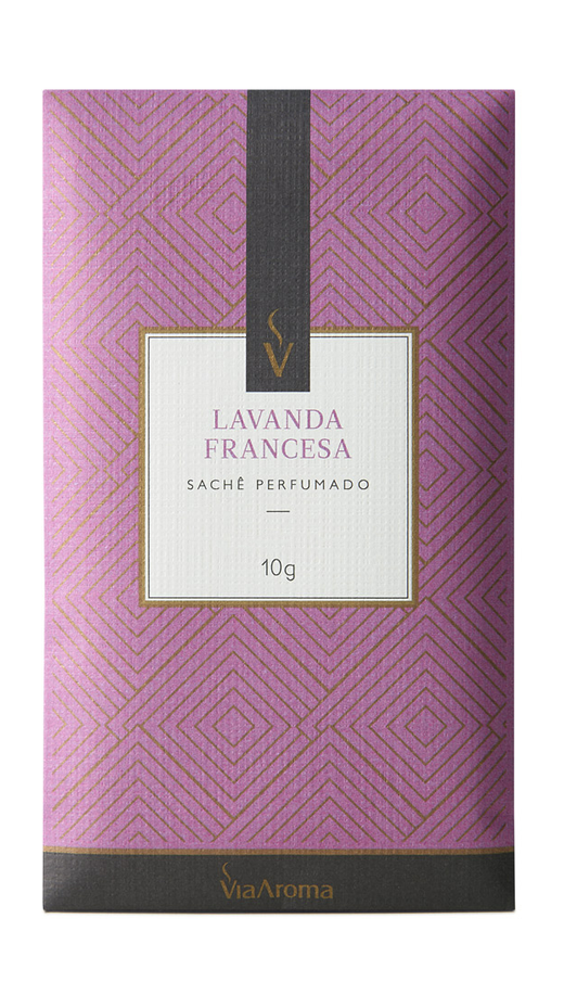 Embalagem de Sachê 10g Clássica Lavanda Francesa, da marca Via Aroma