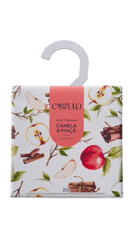 Embalagem de Sachê 20g Caszulo Canela e Maçã, da marca Via Aroma